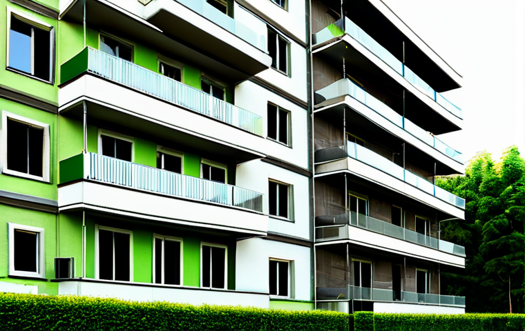 Energy Efficiency Audit**

"Exterior of a modern Italian condominium, scaffolding visible with workers performing an energy audit, fully clothed in work attire, examining walls and windows, lush green surroundings, daytime, safe for work, appropriate content, professional, perfect anatomy, natural proportions, high quality, modest architecture."

**